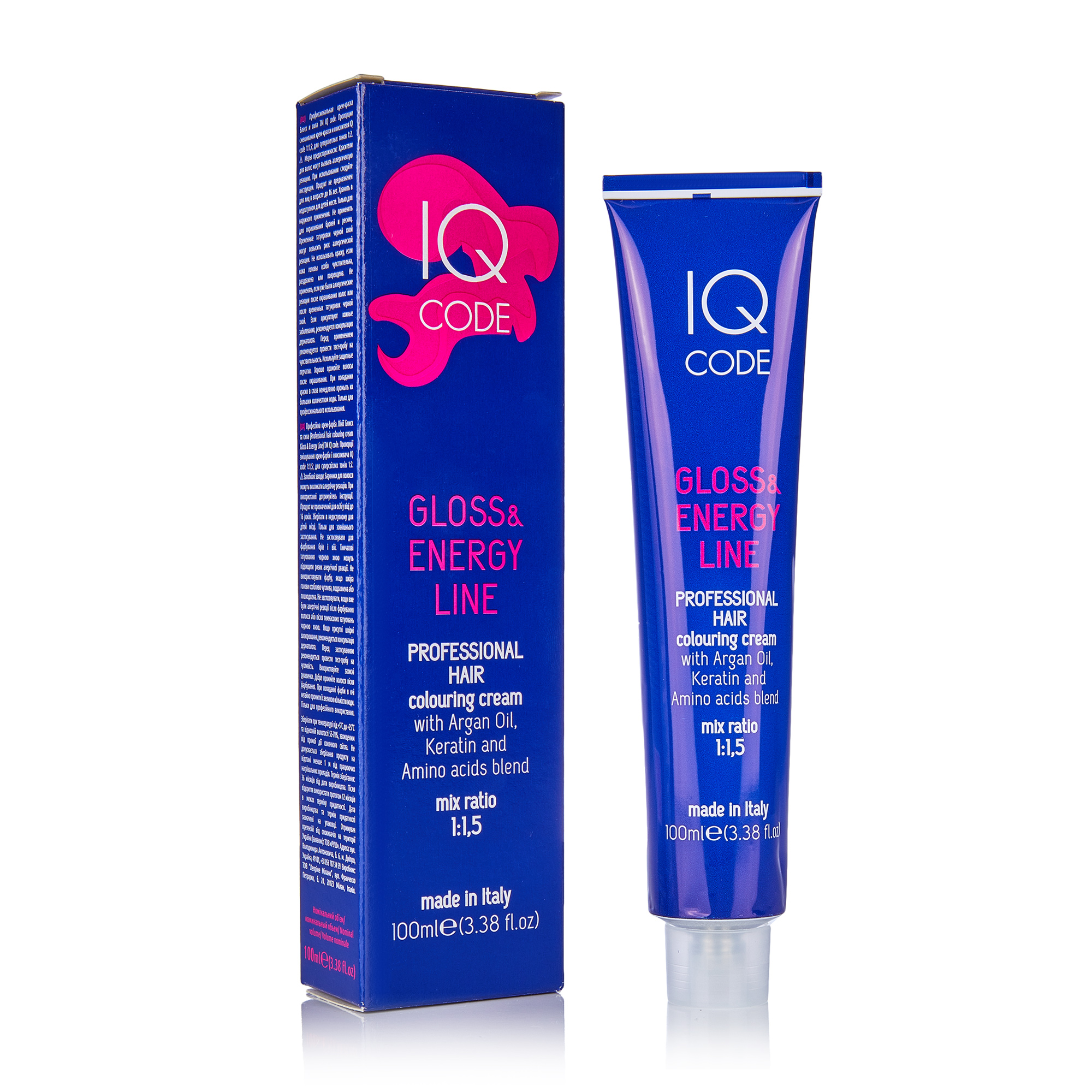Професійна фарба для волосся IQ Code Gloss &amp; Energy Line, 9/00 Інтенсивний дуже світло-русявий, 100 мл